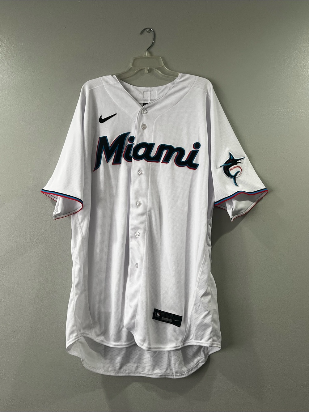 Nike MLB Miami Marlins White Embroidered Home Jersey Size 52 (XXL) NWOT